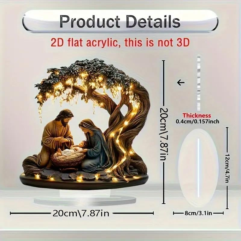 Charming 2D Flat Christmas Scene Desktop Decoration - Perfect for Home, Office & Holiday Gifting!