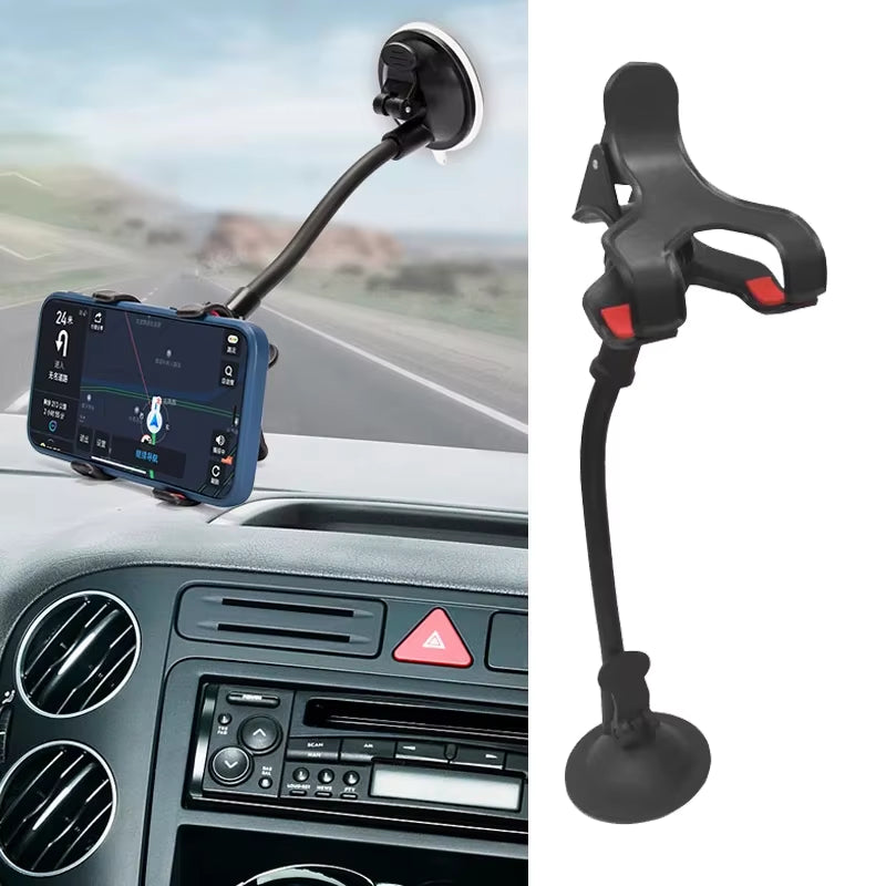 360° Flexible Car Phone Holder - Adjustable Sucker Mount for GPS & Device Support - Essential Auto Accessory