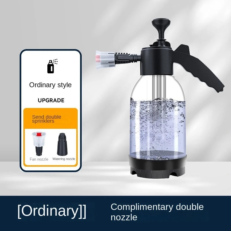 2L Foam Cannon Hand Pump Sprayer with 3 Nozzles for Easy Car Wash and Window Cleaning