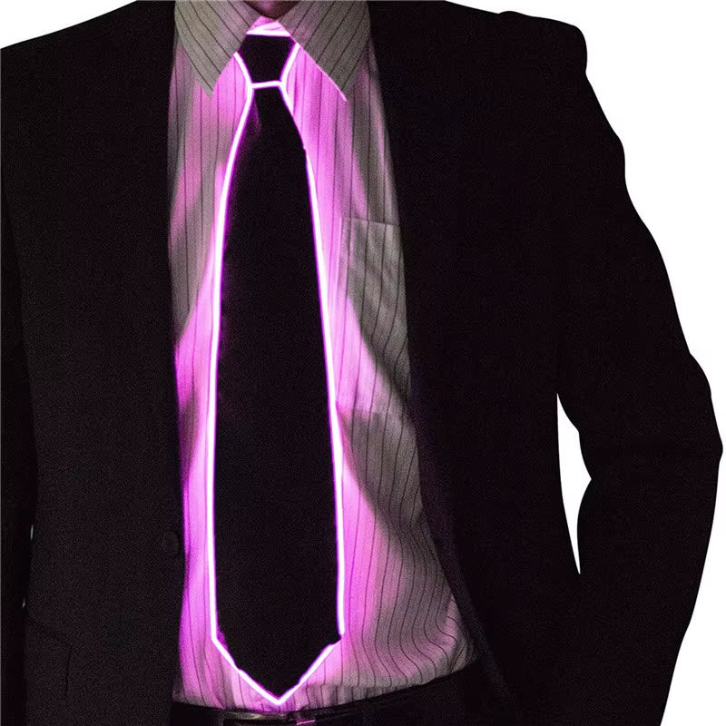 Men's LED Glowing Neon Tie - Perfect for Parties, Halloween, Christmas, and Club Events!