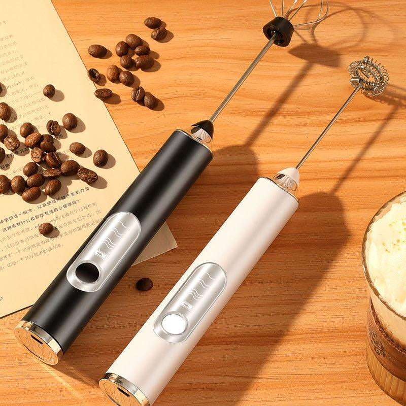 Versatile Rechargeable Milk Frother with 3 Heads & Speeds - Perfect for Lattes, Cappuccinos, Matcha, and More!