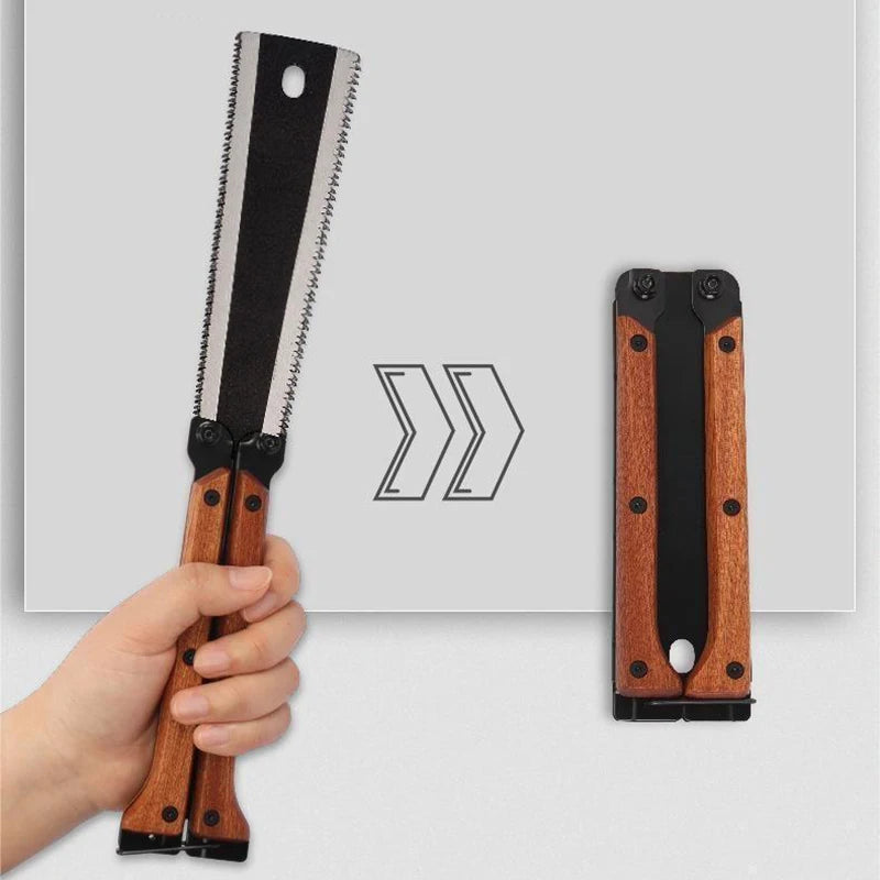 Versatile Folding Butterfly Saw - Compact Hand-Held Logging & Woodworking Tool with Double-Sided Grinding