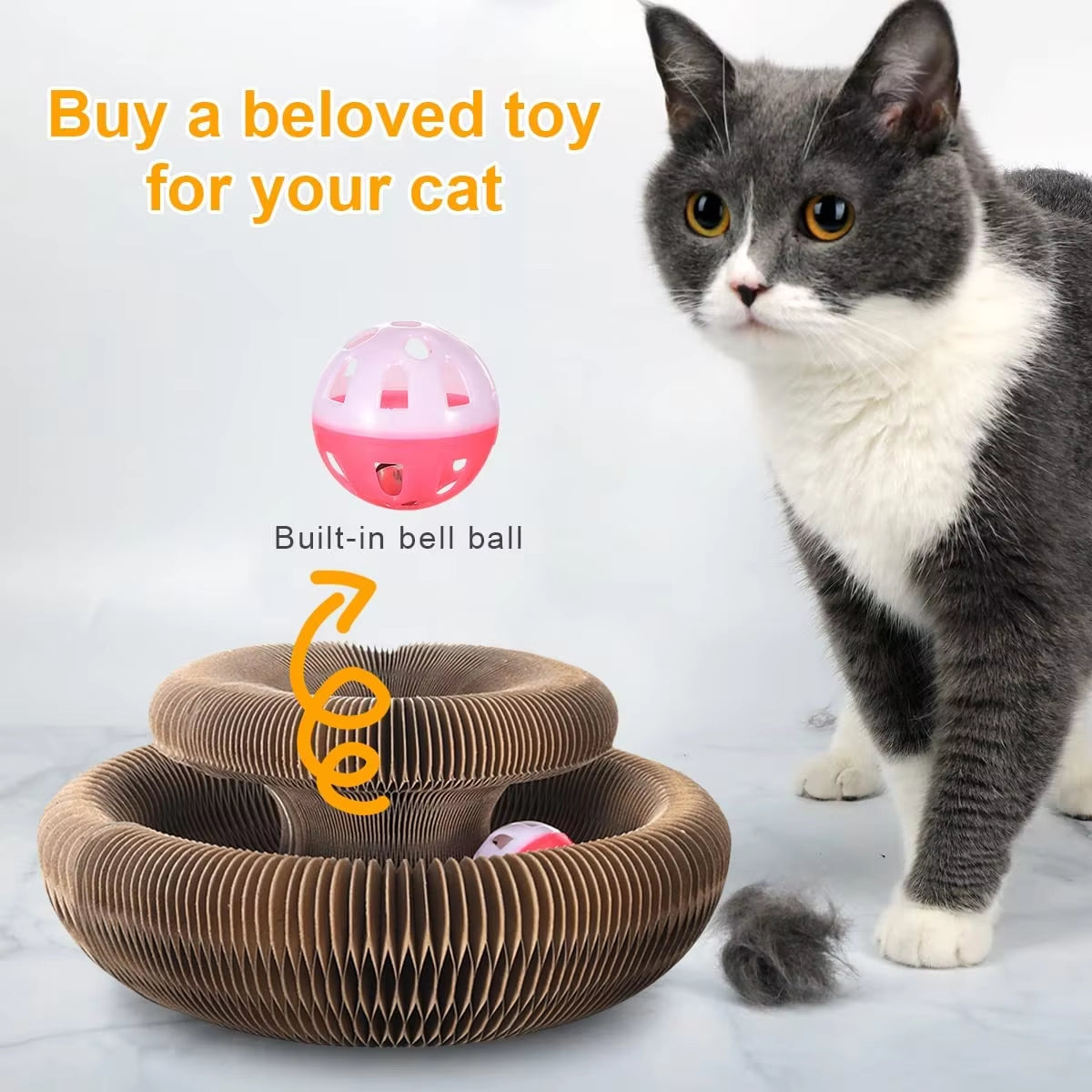 Ultimate Magic Organ Cat Scratcher - Round Corrugated Claw Grinding Toy for Happy Cats!