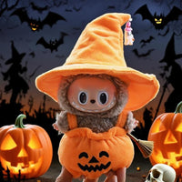 Adorable Labubu Halloween Pumpkin Costume for 17cm Dolls - Soft, Durable, & Detachable with Stylish Hat - Ideal for Collectors & Dress-Up Fun!