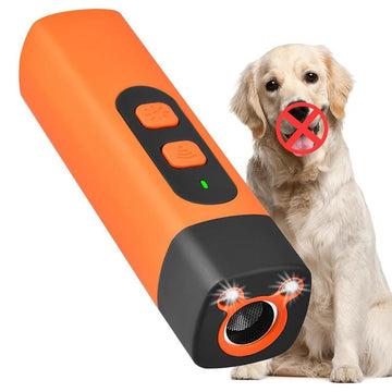 Rechargeable Sonic Dog Bark Deterrent - Safe 25KHz Anti-Bark Device with 32ft Range & LED for Indoor/Outdoor Use - Effective Dog Whistle & Barking Silencer