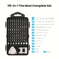 Ultimate 115-In-1 Precision Screwdriver Set - Mini Magnetic Repair Tool Kit for Phones, Laptops, Watches, and More - Perfect Gift for Tech Enthusiasts!