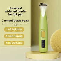 Ultimate Waterproof Dog Paw Trimmer with LED Light - Professional Pet Clippers with 18mm Wide Blade & Smart Display for Easy Grooming!
