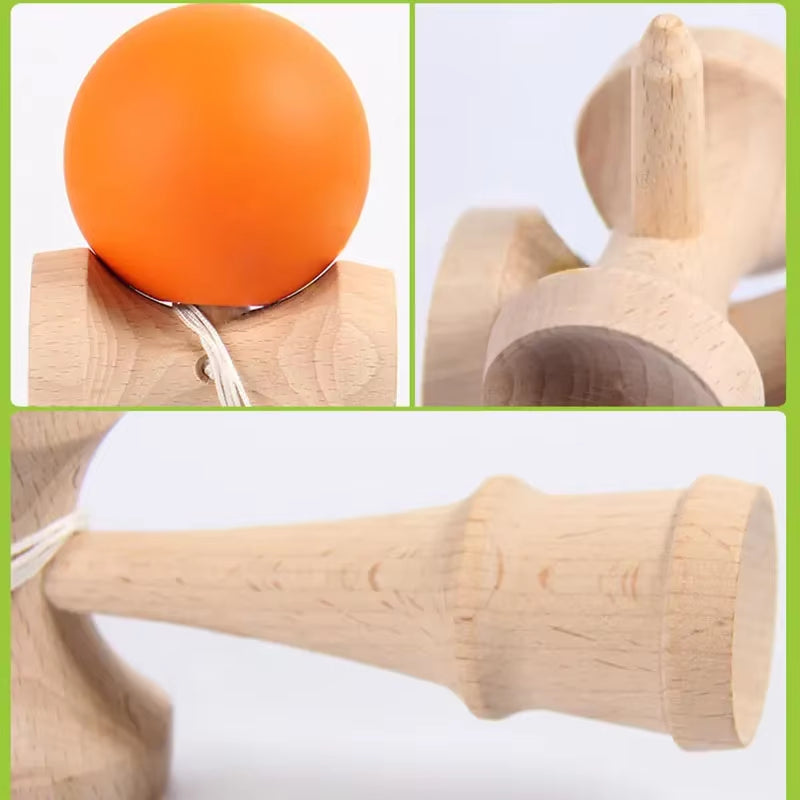 Painted Wood Kendama Toy - Enhance Eye-Hand Coordination with Fun Outdoor Juggling Game for All Ages