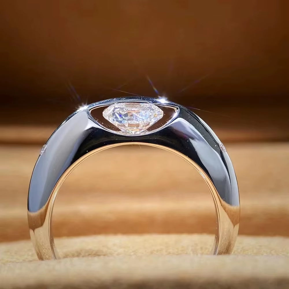 Stunning 1 Carat Moissanite Engagement Ring in 925 Sterling Silver - Certified Sparkling Solitaire Wedding Ring for Women