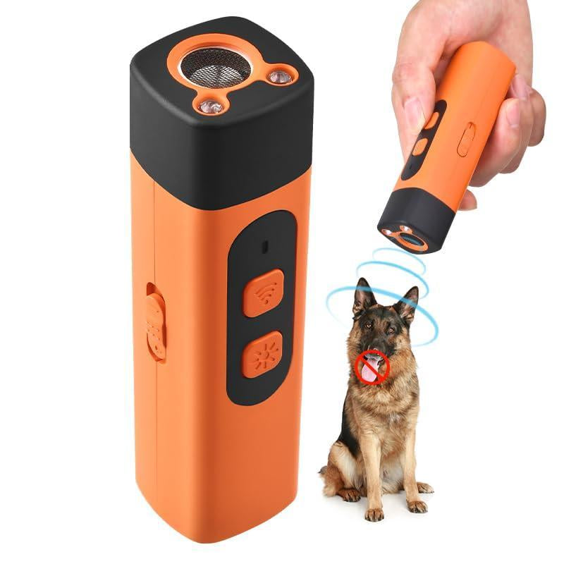 Rechargeable Sonic Dog Bark Deterrent - Safe 25KHz Anti-Bark Device with 32ft Range & LED for Indoor/Outdoor Use - Effective Dog Whistle & Barking Silencer