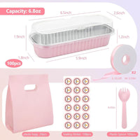 100 Mini Loaf Pans with Lids & Spoons - Disposable 6.8oz Baking Tins for Individual Cakes & Breads - Perfect for Parties & Gifts!