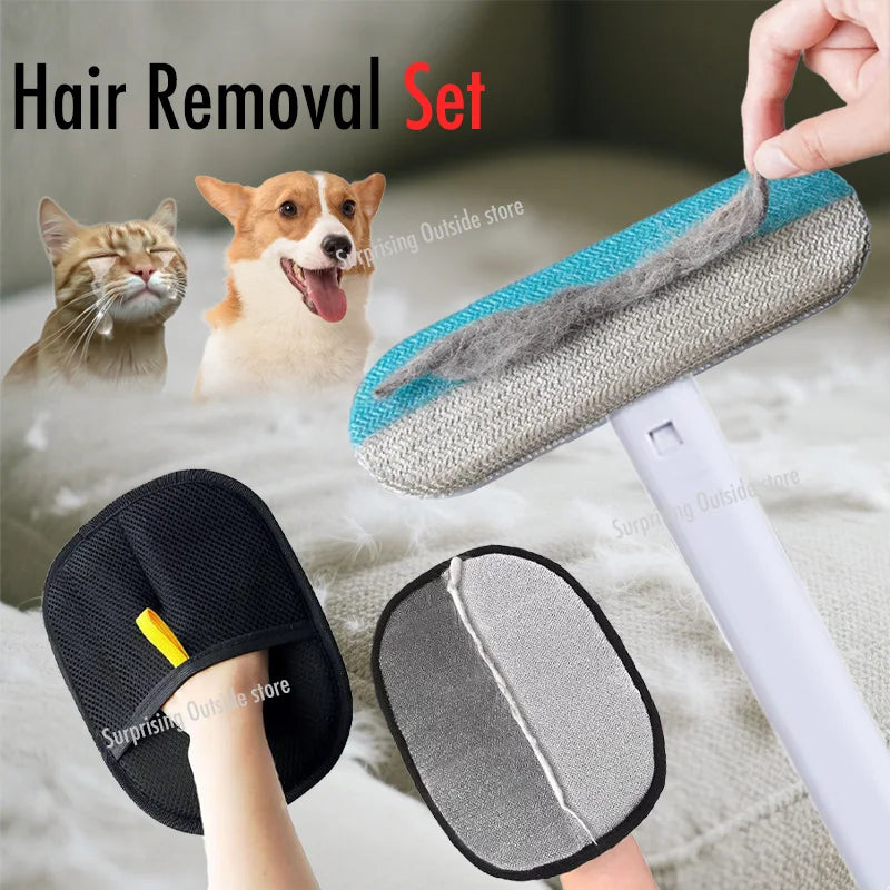 Ultimate Pet Hair Removal Gloves - Reusable Double-Sided Grooming Tool for Effortless Fur Cleanup on Carpets & Sofas