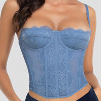 CZXMY Sexy Lace Bustier Corset Top – Trendy Sleeveless Clubwear for Effortless Date Night Elegance