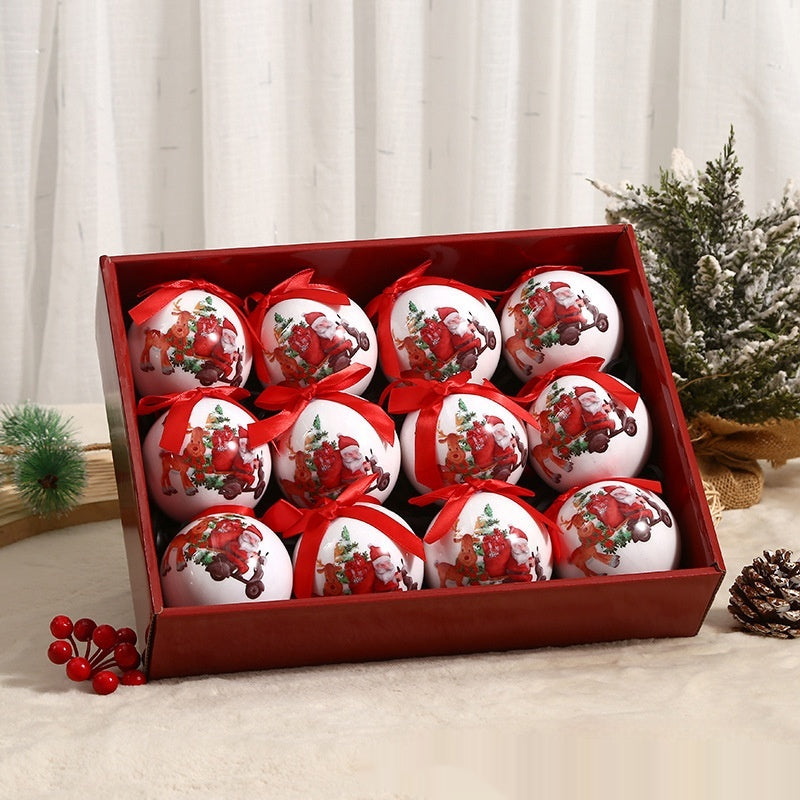 Elegant Christmas Tree Ornament Balls - Exquisite Printed Designs for a Festive Touch