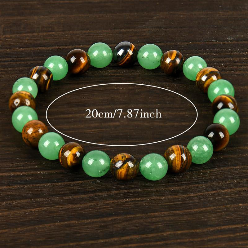 Money Attraction Bracelet – Green Aventurine & Tiger Eye Crystals